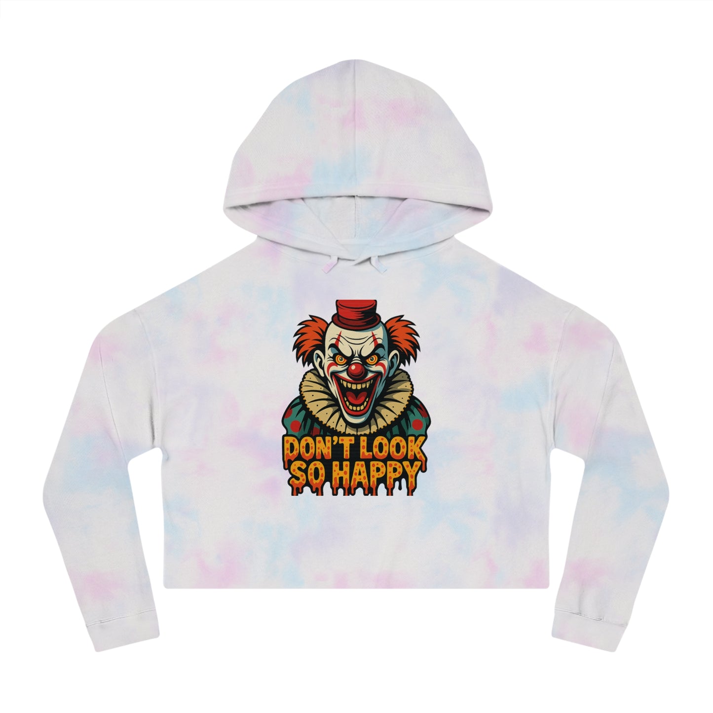 Cropped Hoodie for Women - 'Don't Look So Happy' Graphic Sweatshirt
