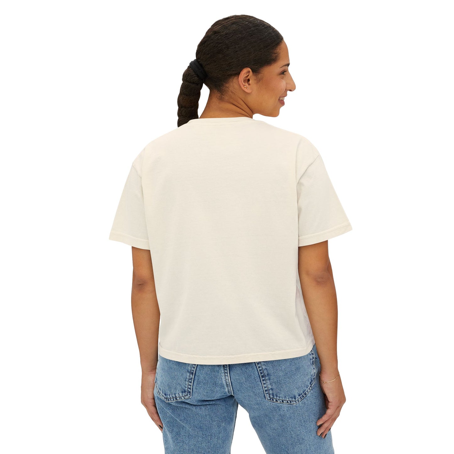 Women's Boxy Tee - 'Hands Off My Damn Pizza' Graphic Tee