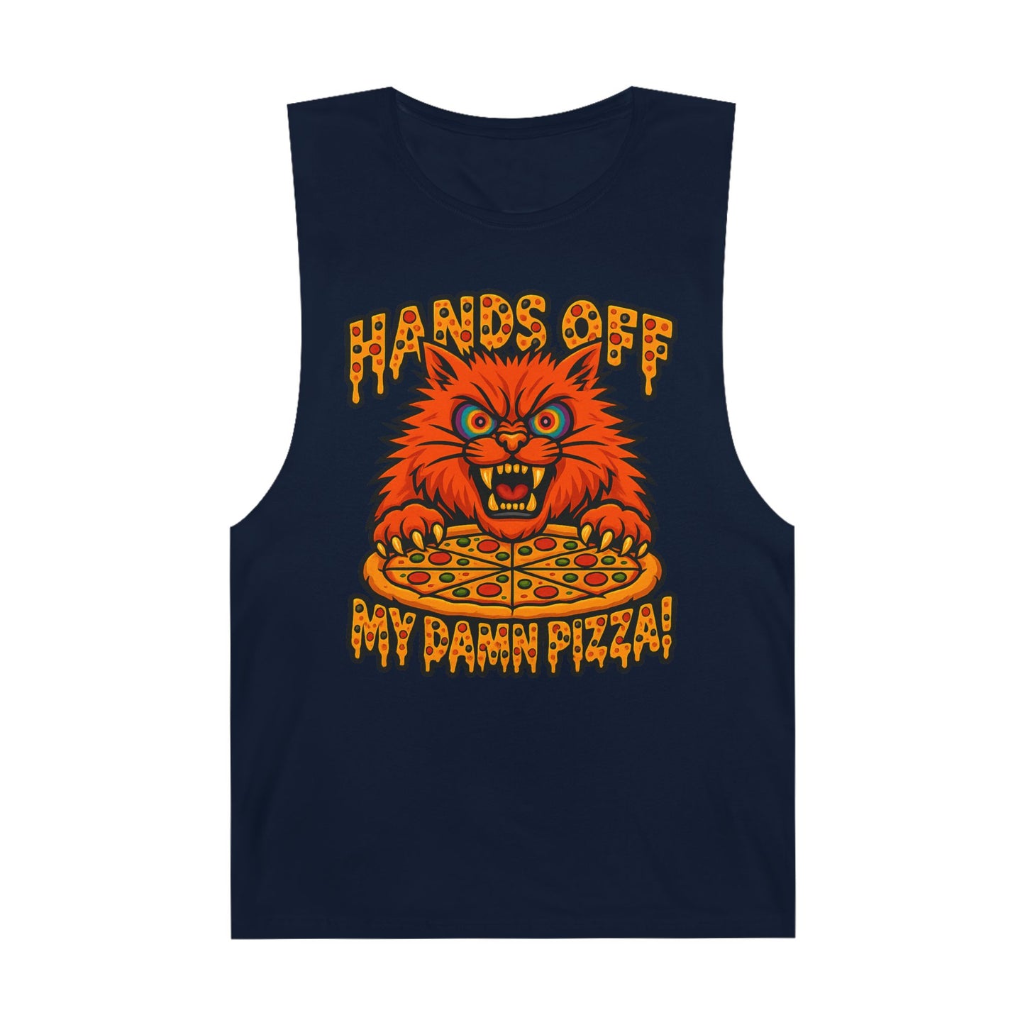 Funny Unisex Tank Top - 'Hands Off My Damn Pizza!'