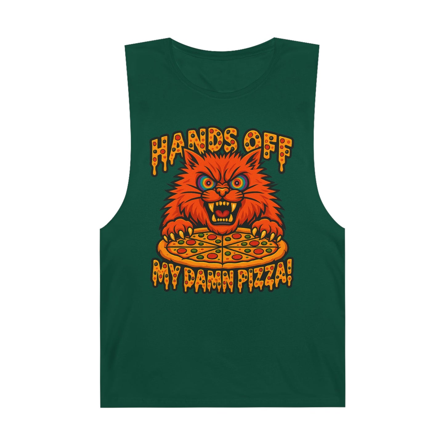 Funny Unisex Tank Top - 'Hands Off My Damn Pizza!'