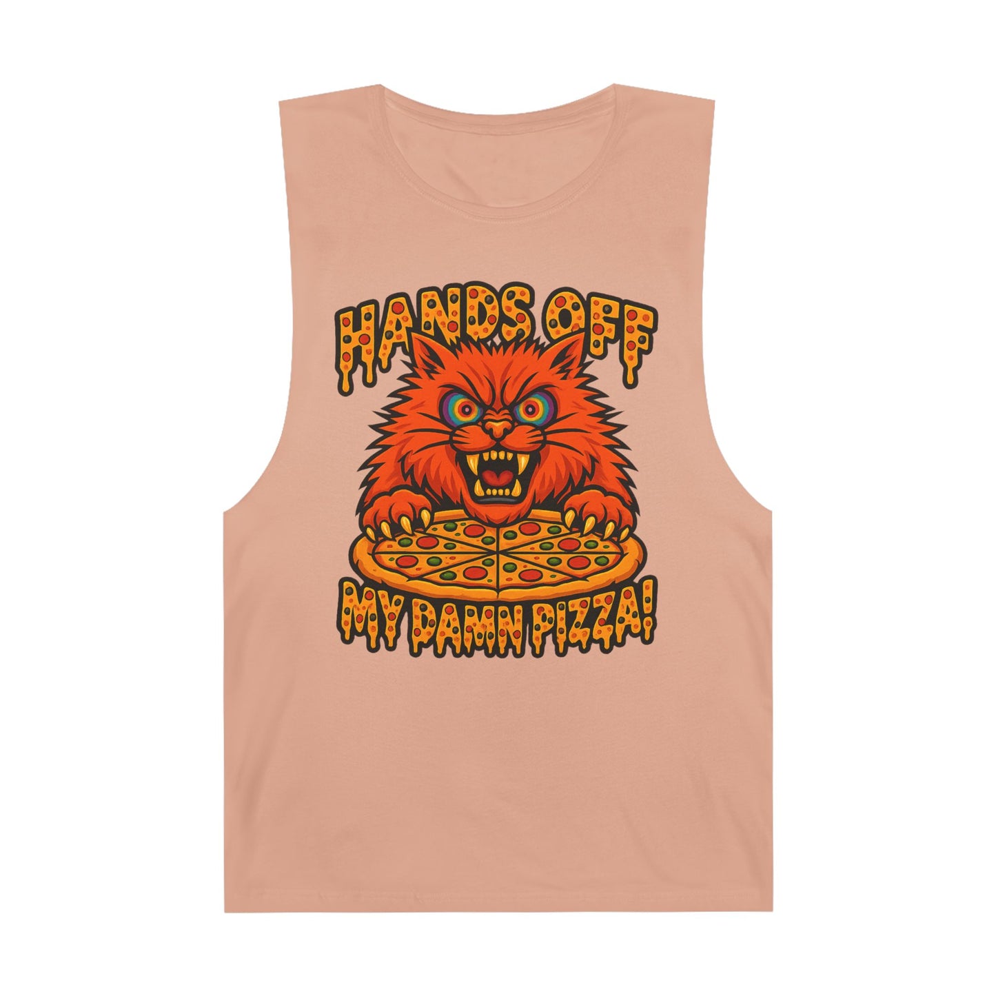 Funny Unisex Tank Top - 'Hands Off My Damn Pizza!'