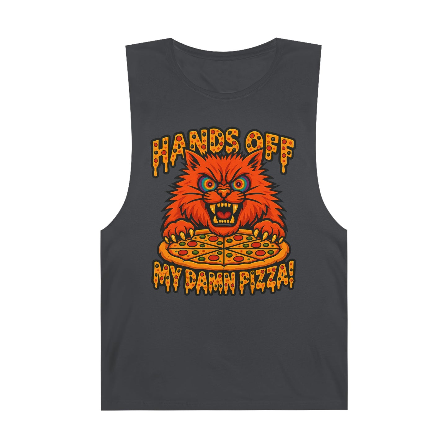 Funny Unisex Tank Top - 'Hands Off My Damn Pizza!'