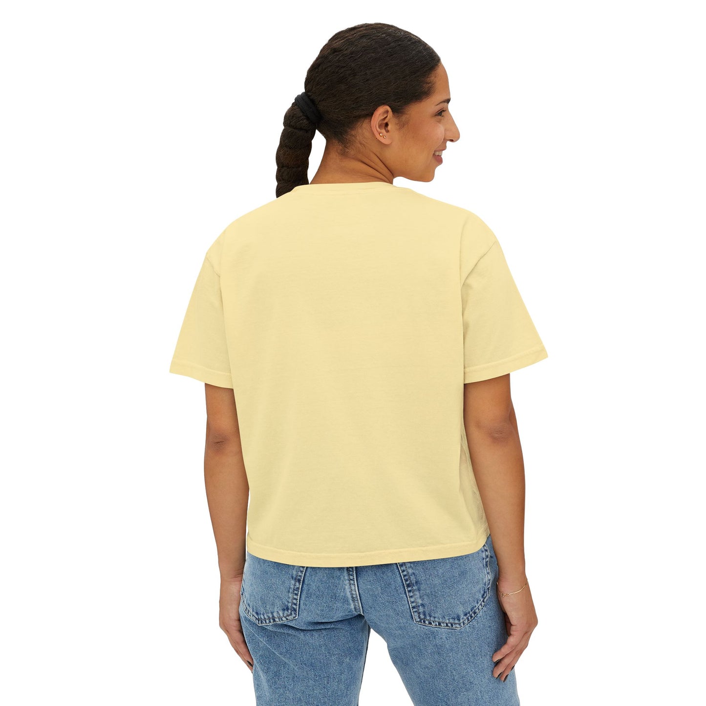 Women's Boxy Tee - 'Hands Off My Damn Pizza' Graphic Tee