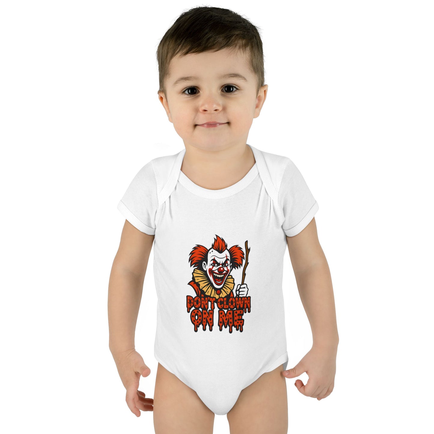 Funny Infant Baby Bodysuit - "Don't Clown Cry Me" - Cute Baby Outfit, Halloween Costume, Baby Shower Gift, Dress Up, Comedy Apparel