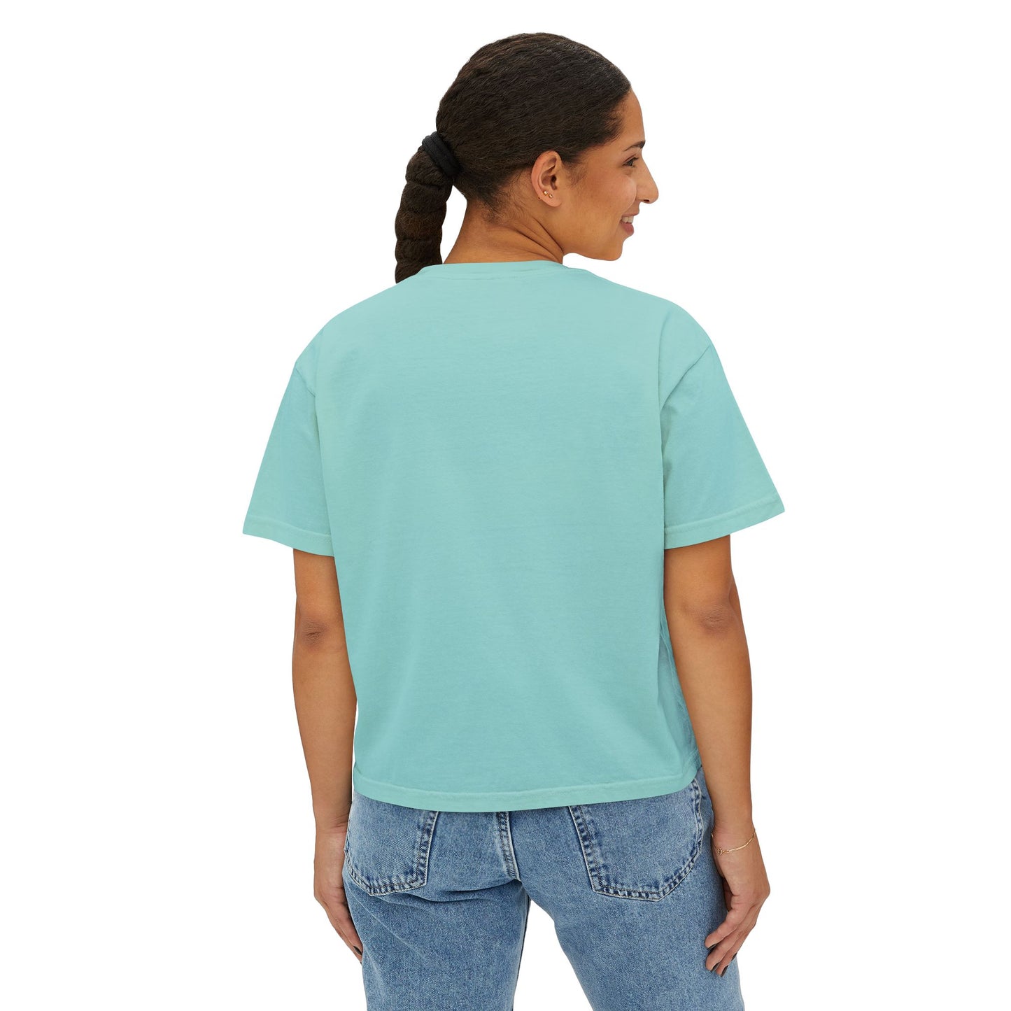 Women's Boxy Tee - 'Hands Off My Damn Pizza' Graphic Tee