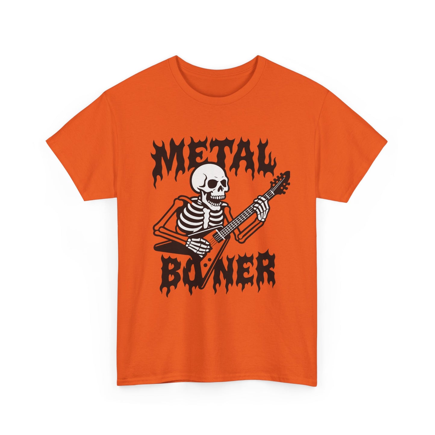 Metal Boner Skeleton Tee - Unisex Heavy Cotton T-Shirt, Halloween Gift, Band Shirt, Skull Theme, Music Lover Apparel