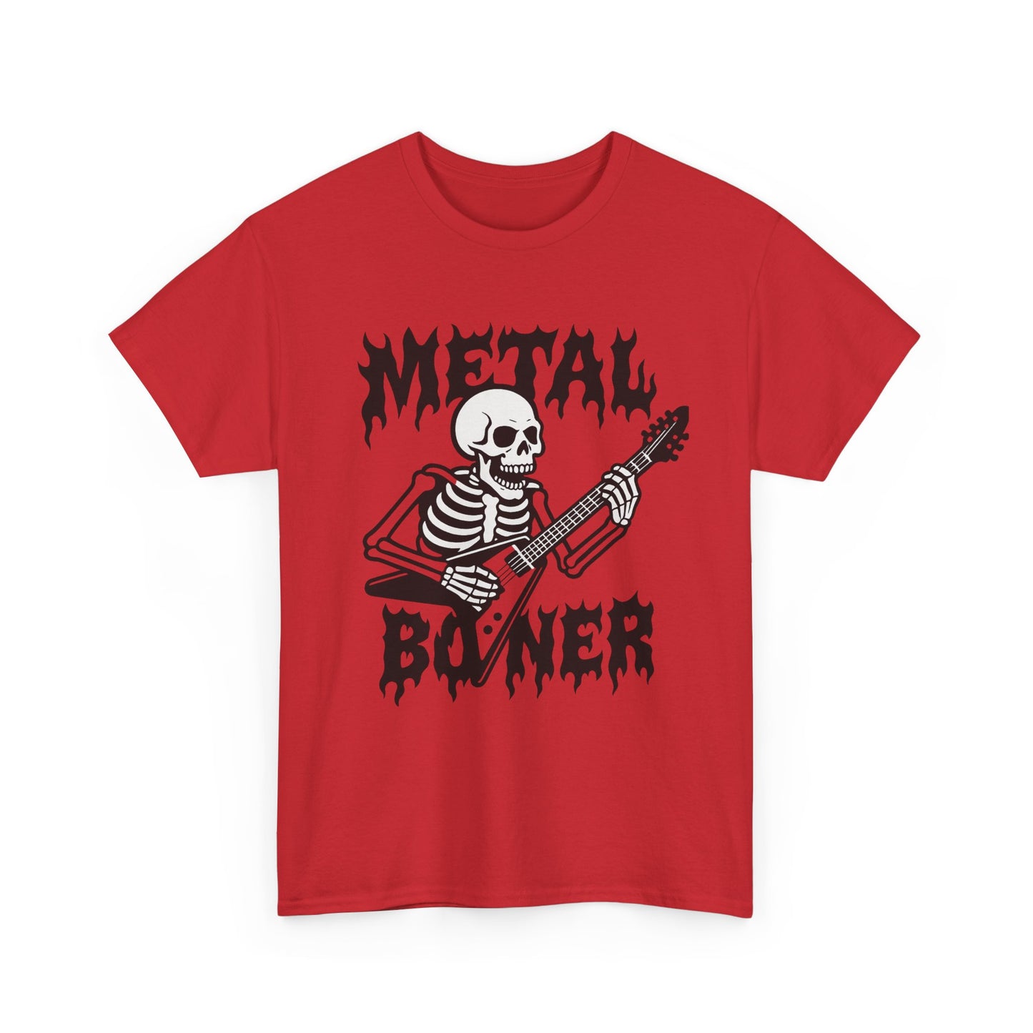 Metal Boner Skeleton Tee - Unisex Heavy Cotton T-Shirt, Halloween Gift, Band Shirt, Skull Theme, Music Lover Apparel
