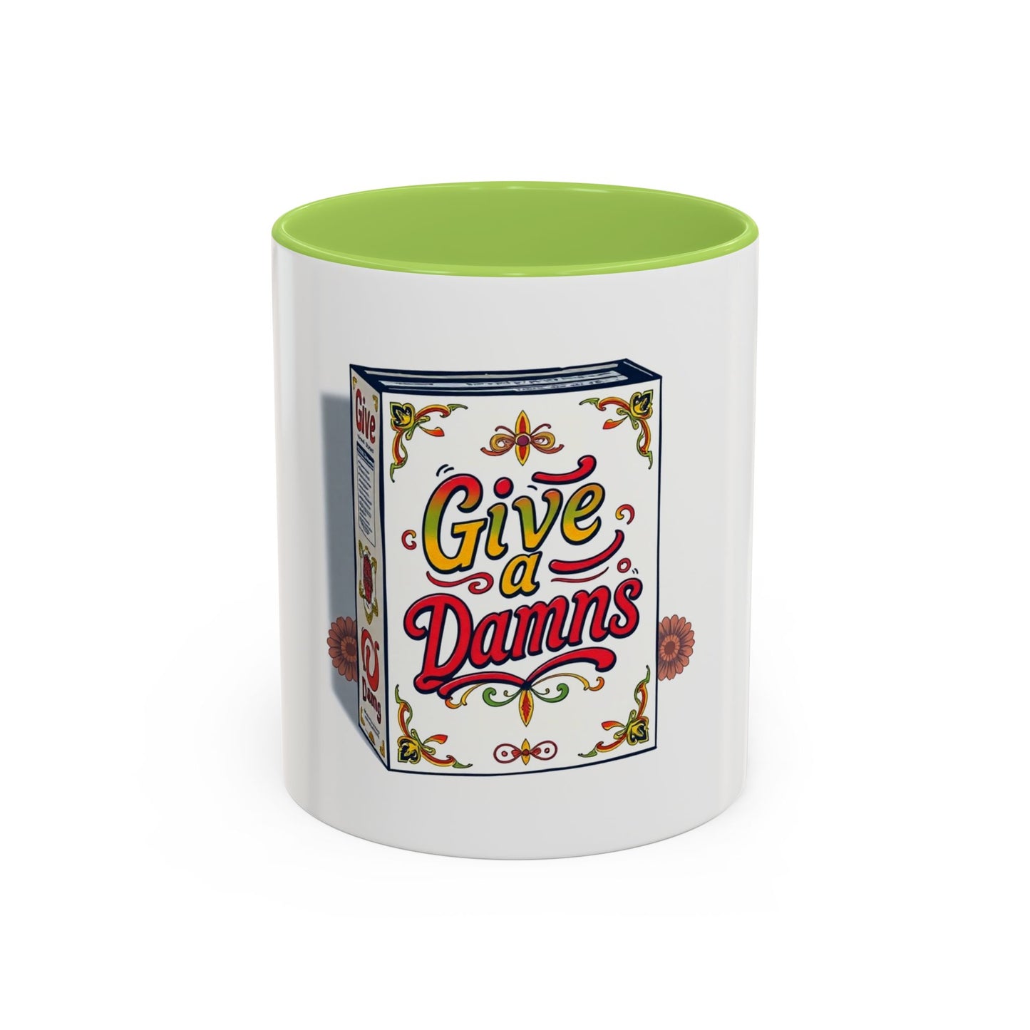 Give a Damn Accent Coffee Mug - Unique Gift for Friends, Fun Office Decor, Motivational Java Cup, Bold Ceramic Mug