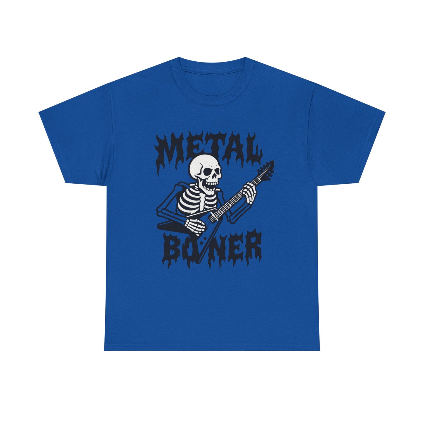 Metal Boner Skeleton Tee - Unisex Heavy Cotton T-Shirt, Halloween Gift, Band Shirt, Skull Theme, Music Lover Apparel