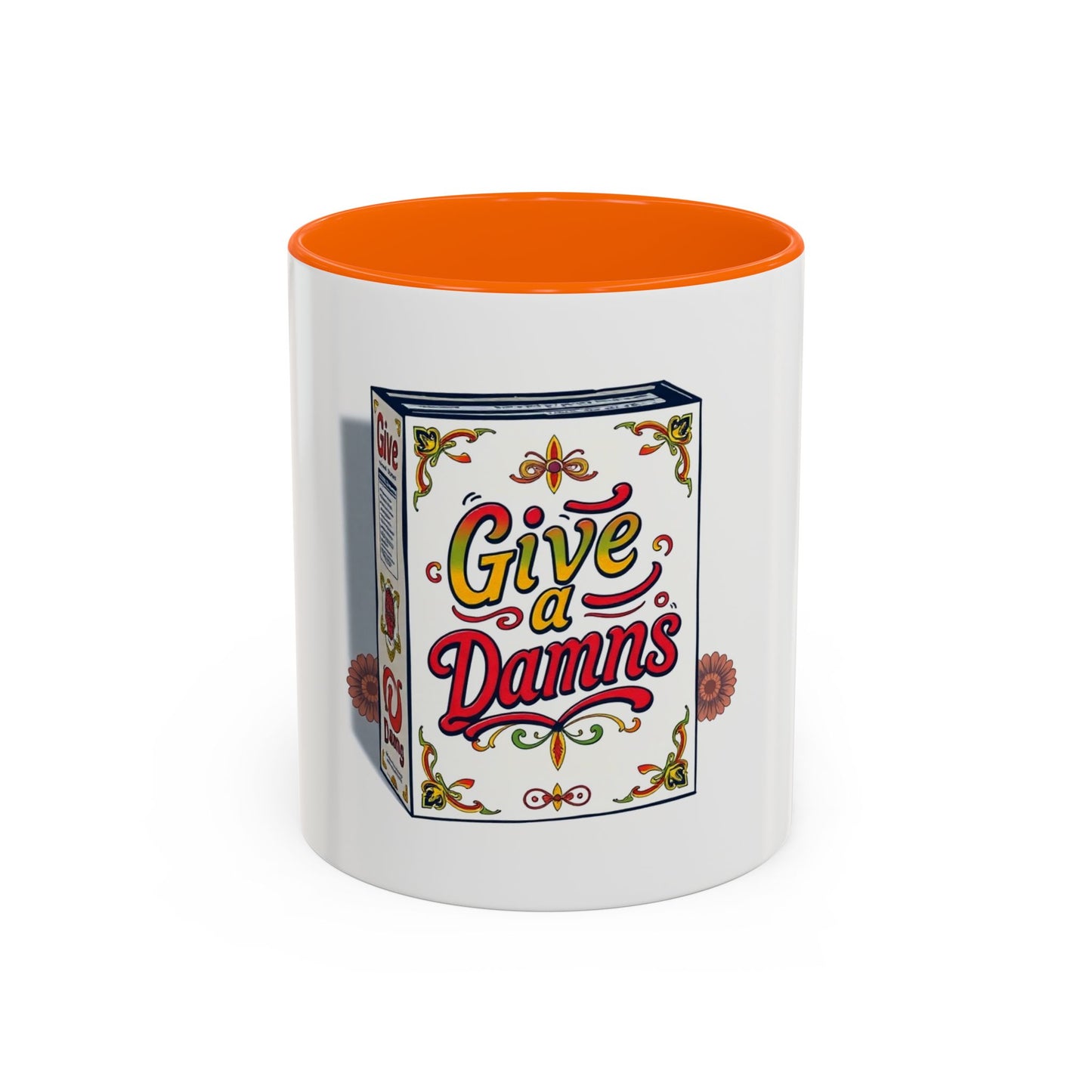 Give a Damn Accent Coffee Mug - Unique Gift for Friends, Fun Office Decor, Motivational Java Cup, Bold Ceramic Mug