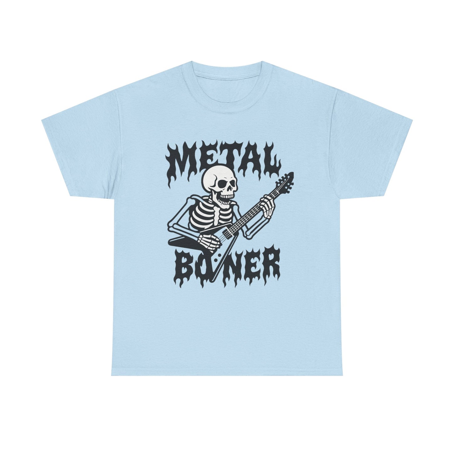 Metal Boner Skeleton Tee - Unisex Heavy Cotton T-Shirt, Halloween Gift, Band Shirt, Skull Theme, Music Lover Apparel