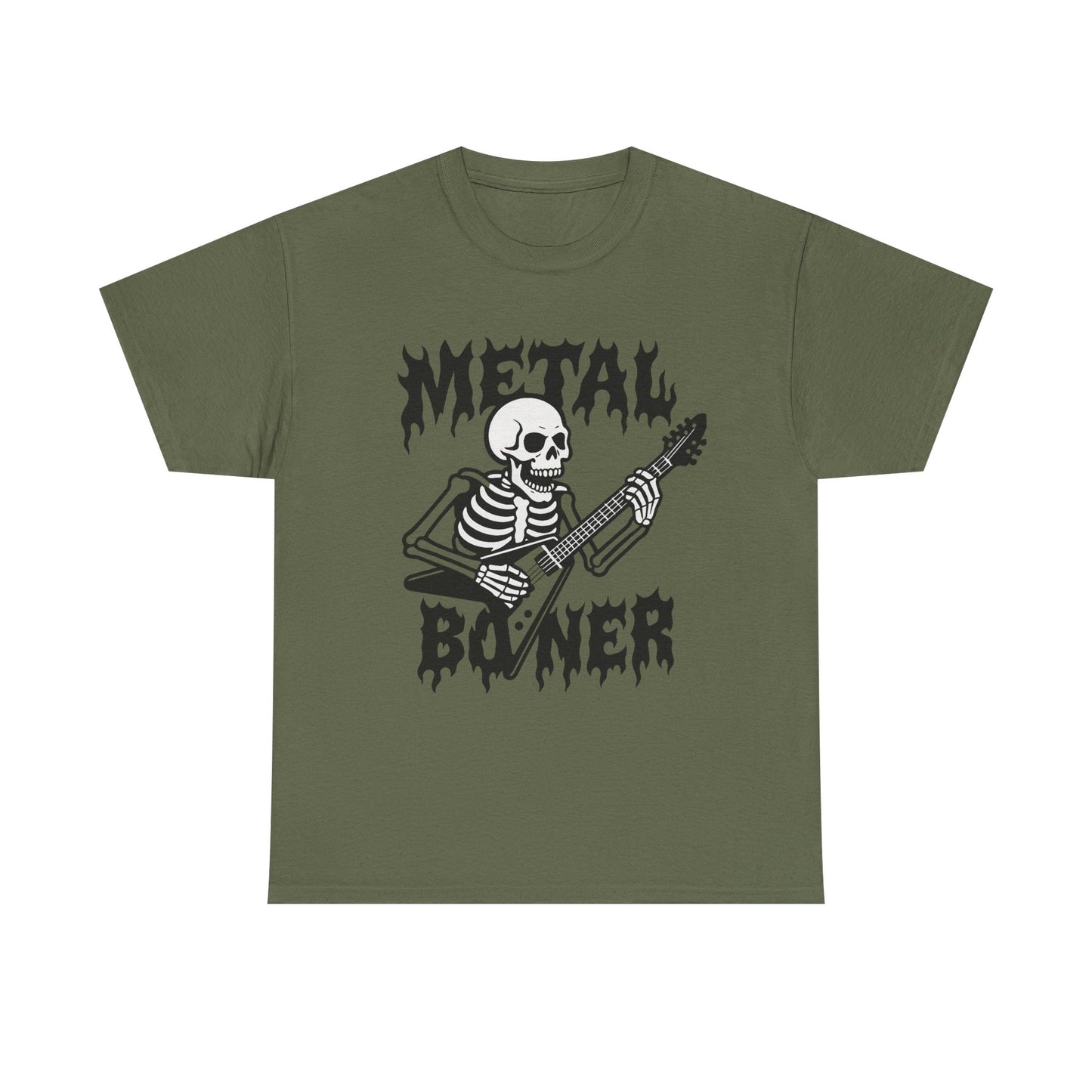 Metal Boner Skeleton Tee - Unisex Heavy Cotton T-Shirt, Halloween Gift, Band Shirt, Skull Theme, Music Lover Apparel