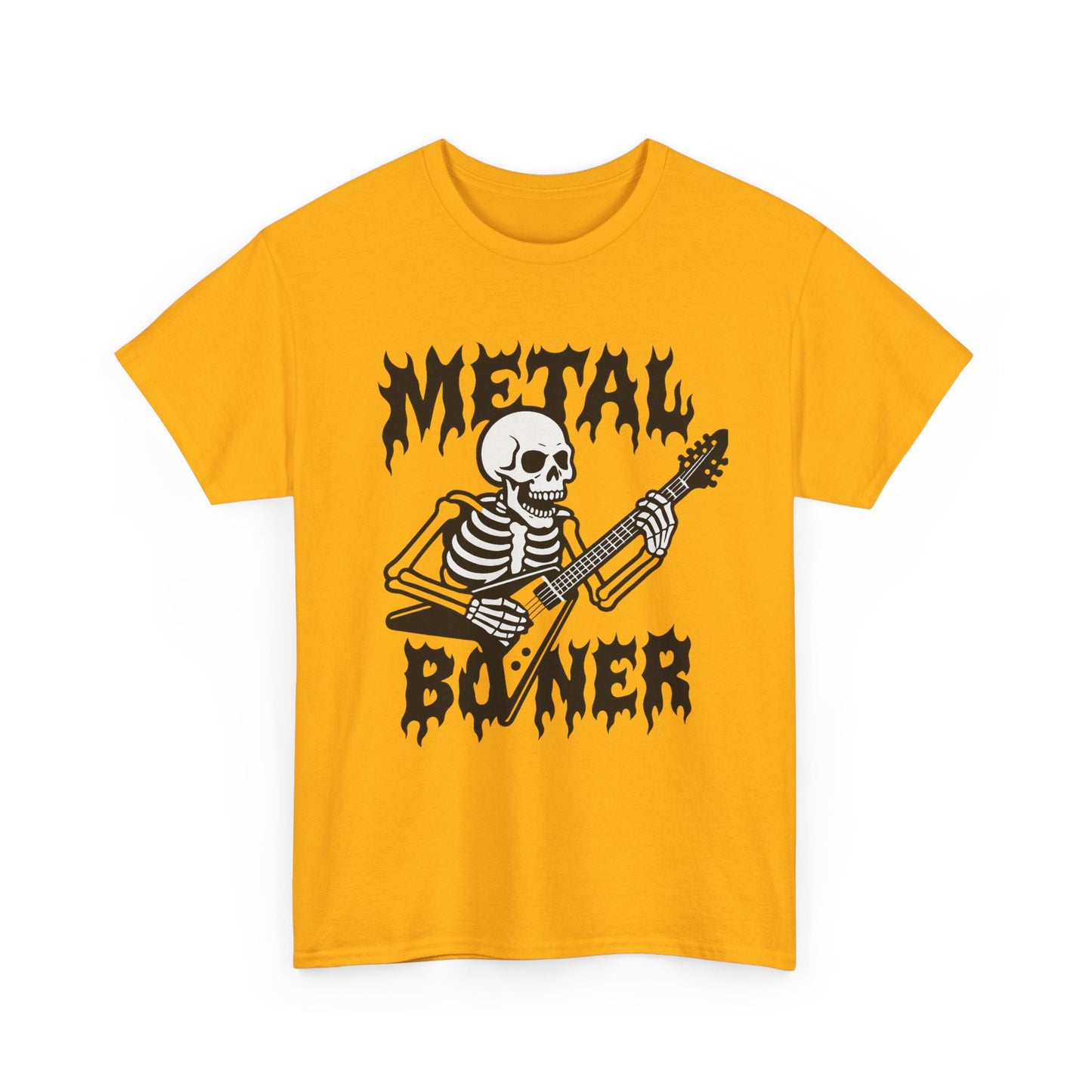 Metal Boner Skeleton Tee - Unisex Heavy Cotton T-Shirt, Halloween Gift, Band Shirt, Skull Theme, Music Lover Apparel