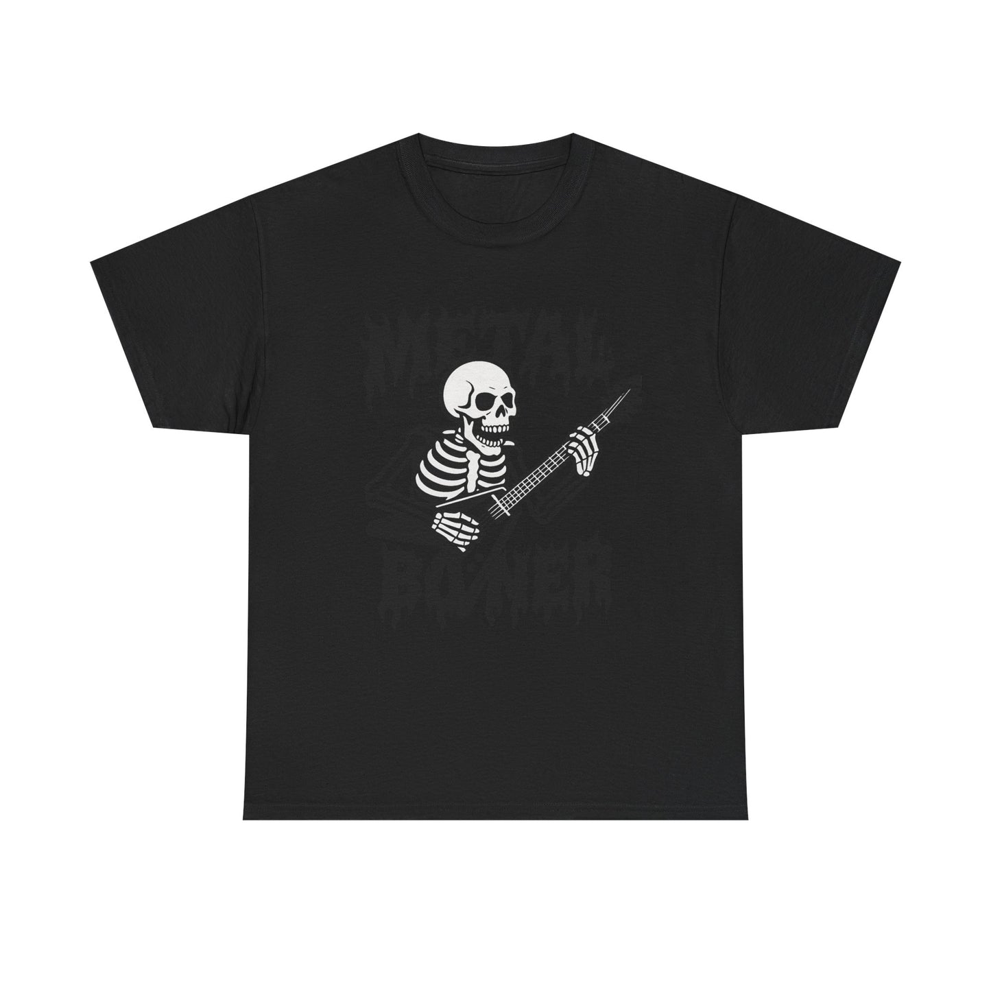 Metal Boner Skeleton Tee - Unisex Heavy Cotton T-Shirt, Halloween Gift, Band Shirt, Skull Theme, Music Lover Apparel