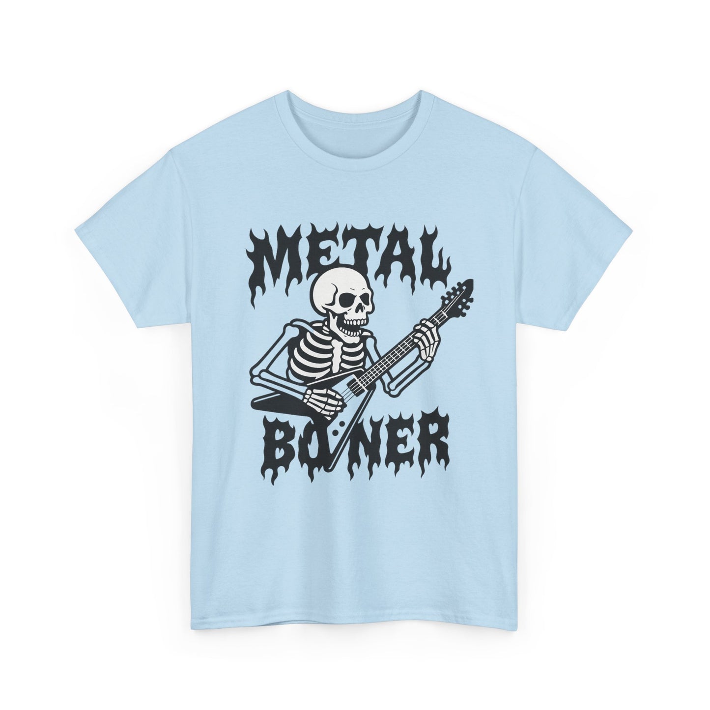 Metal Boner Skeleton Tee - Unisex Heavy Cotton T-Shirt, Halloween Gift, Band Shirt, Skull Theme, Music Lover Apparel