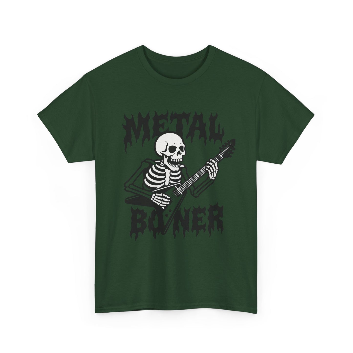 Metal Boner Skeleton Tee - Unisex Heavy Cotton T-Shirt, Halloween Gift, Band Shirt, Skull Theme, Music Lover Apparel