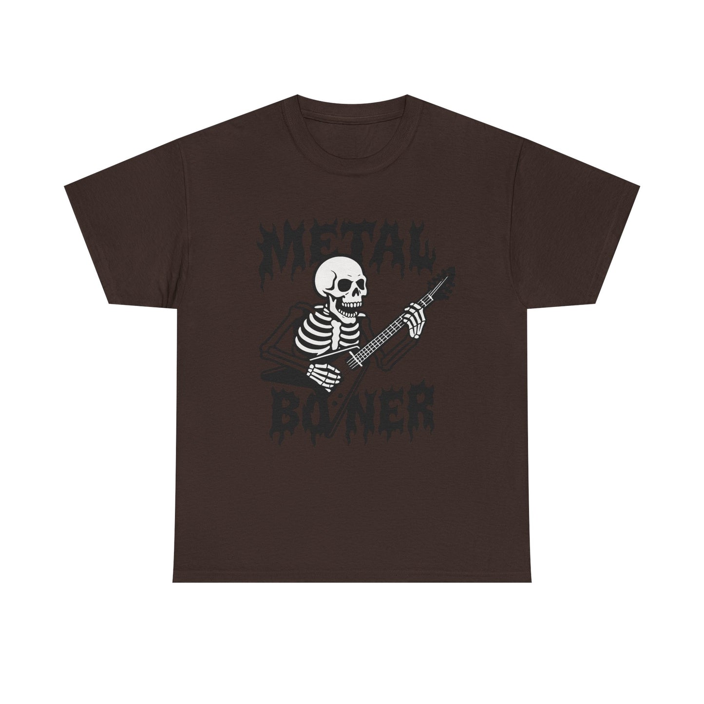 Metal Boner Skeleton Tee - Unisex Heavy Cotton T-Shirt, Halloween Gift, Band Shirt, Skull Theme, Music Lover Apparel