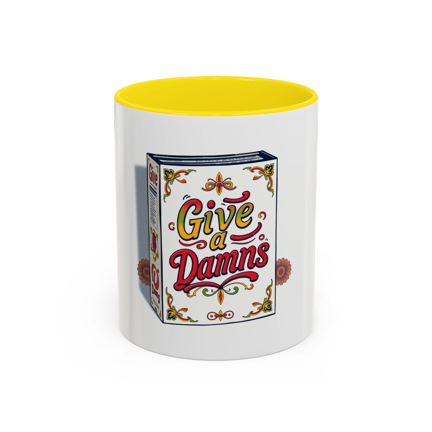 Give a Damn Accent Coffee Mug - Unique Gift for Friends, Fun Office Decor, Motivational Java Cup, Bold Ceramic Mug