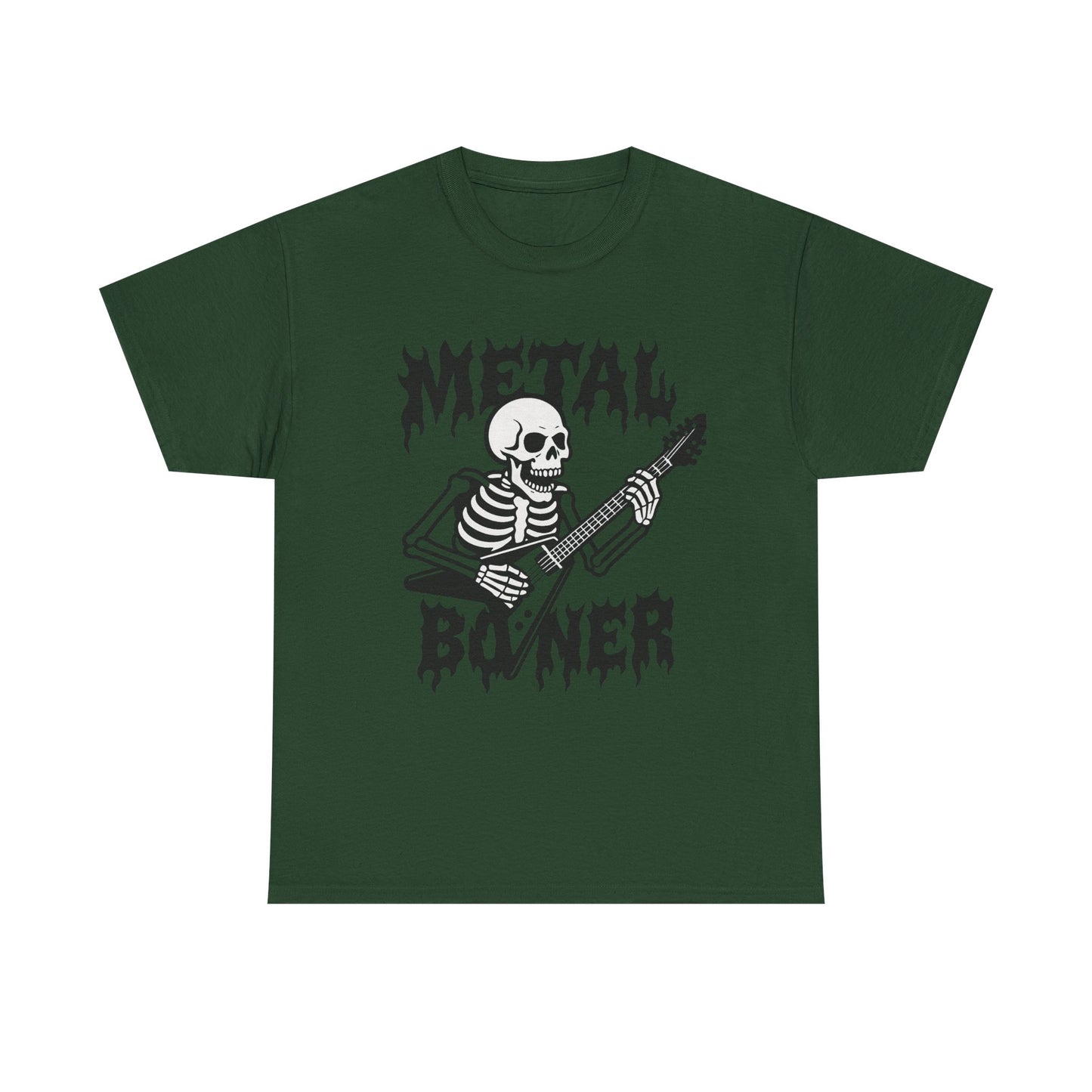 Metal Boner Skeleton Tee - Unisex Heavy Cotton T-Shirt, Halloween Gift, Band Shirt, Skull Theme, Music Lover Apparel