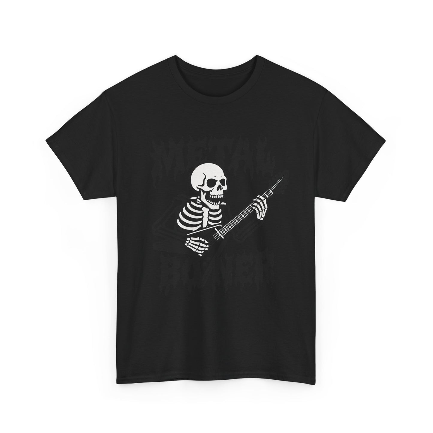 Metal Boner Skeleton Tee - Unisex Heavy Cotton T-Shirt, Halloween Gift, Band Shirt, Skull Theme, Music Lover Apparel