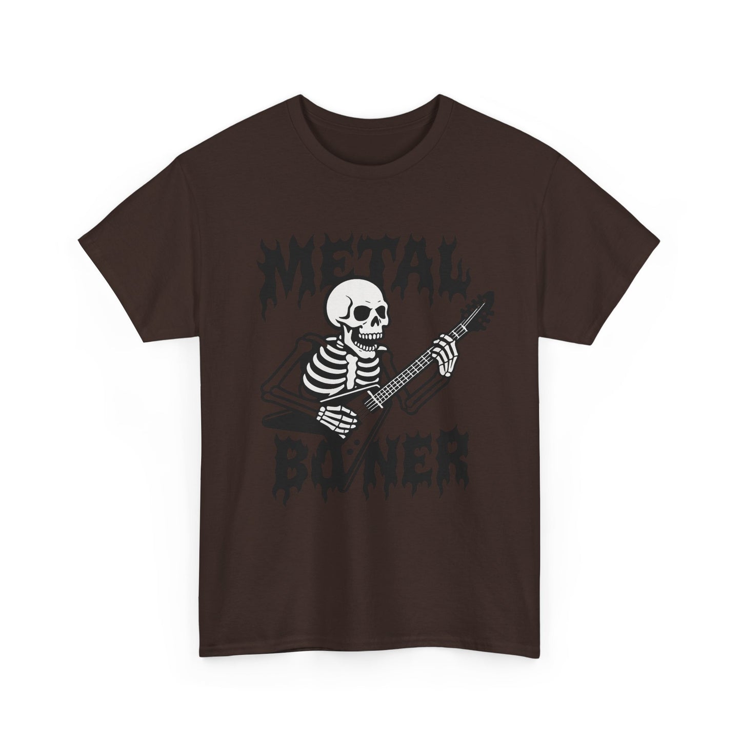 Metal Boner Skeleton Tee - Unisex Heavy Cotton T-Shirt, Halloween Gift, Band Shirt, Skull Theme, Music Lover Apparel