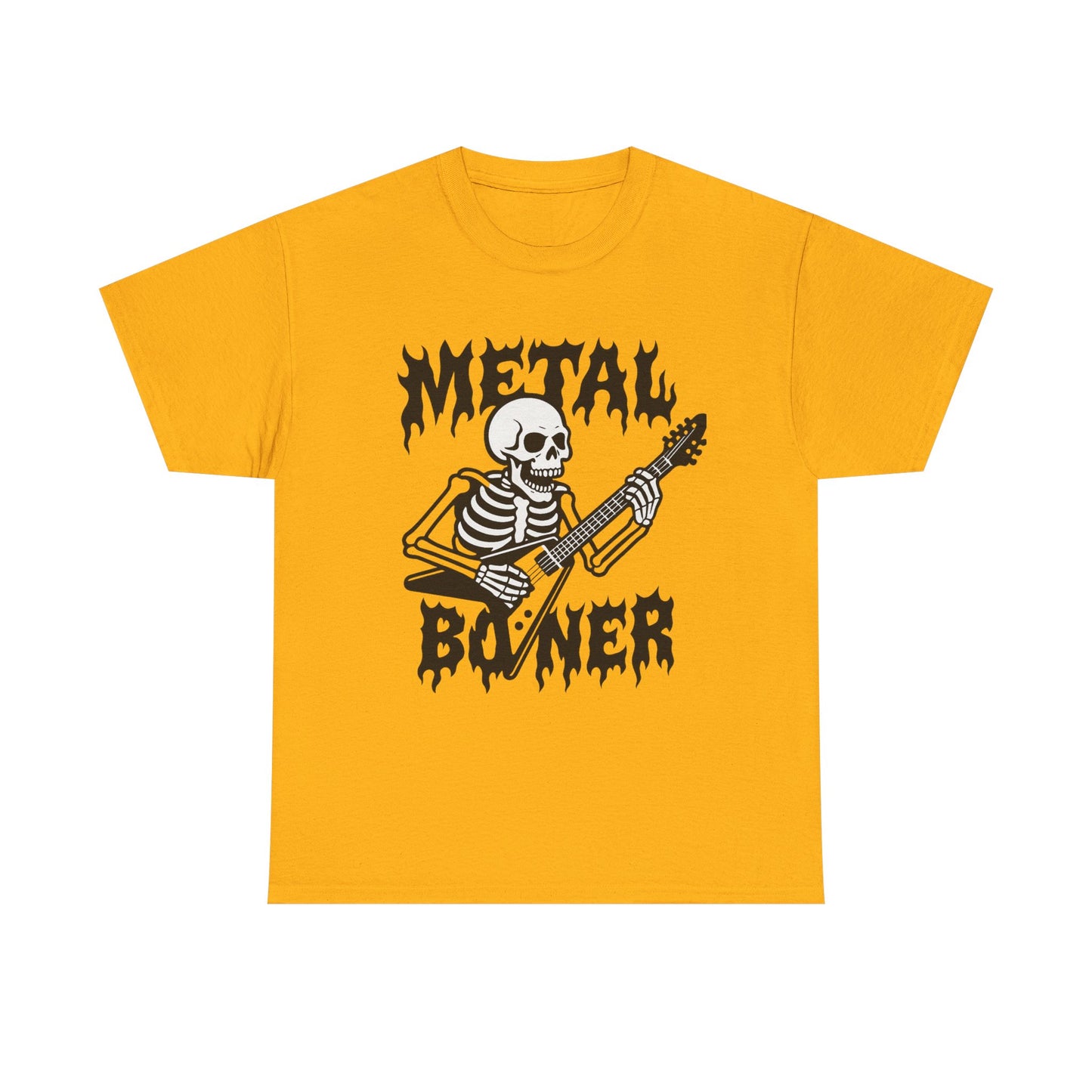 Metal Boner Skeleton Tee - Unisex Heavy Cotton T-Shirt, Halloween Gift, Band Shirt, Skull Theme, Music Lover Apparel