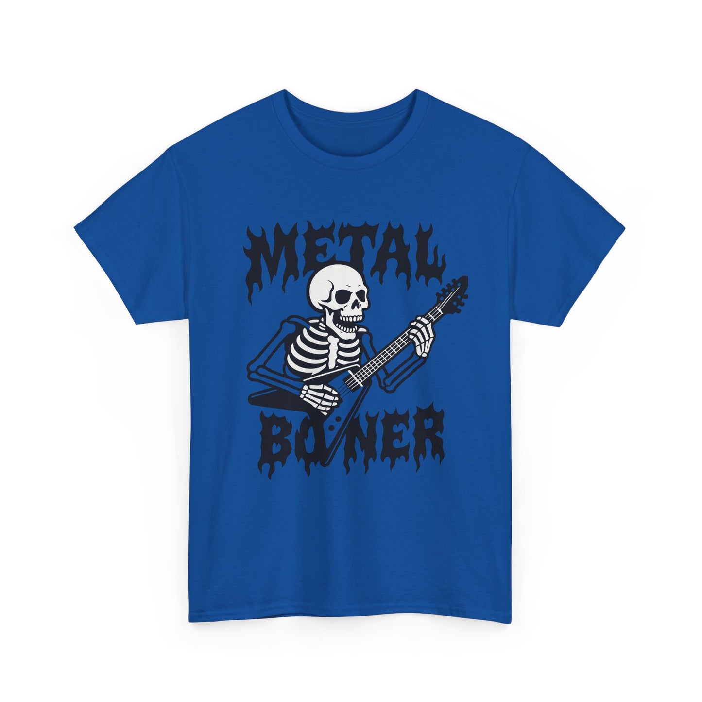 Metal Boner Skeleton Tee - Unisex Heavy Cotton T-Shirt, Halloween Gift, Band Shirt, Skull Theme, Music Lover Apparel