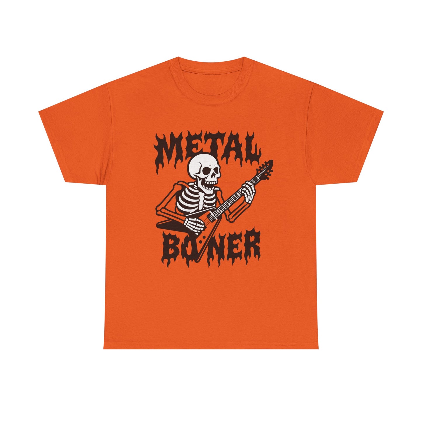 Metal Boner Skeleton Tee - Unisex Heavy Cotton T-Shirt, Halloween Gift, Band Shirt, Skull Theme, Music Lover Apparel
