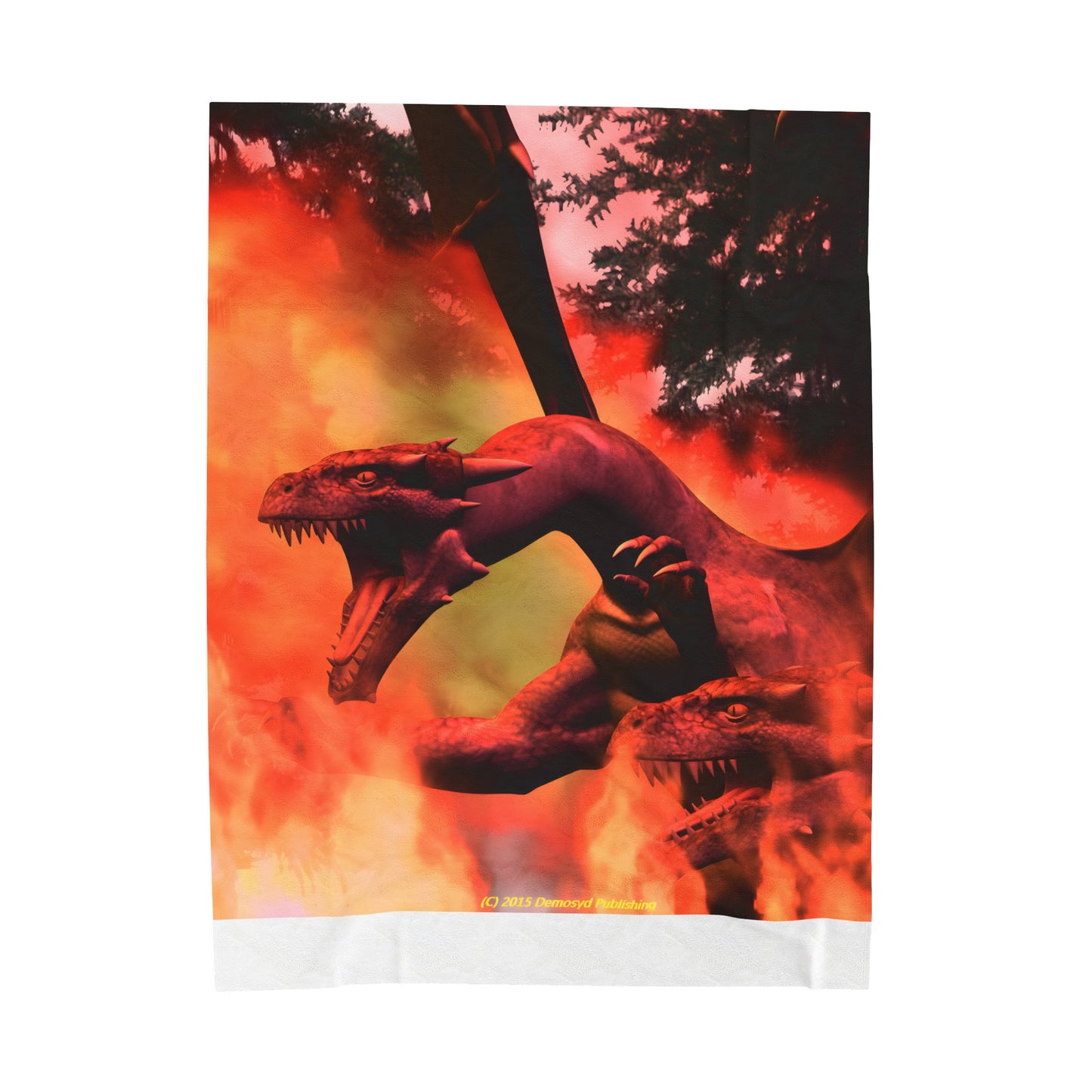 Plush Blanket - Twin Dragons in Fire Design