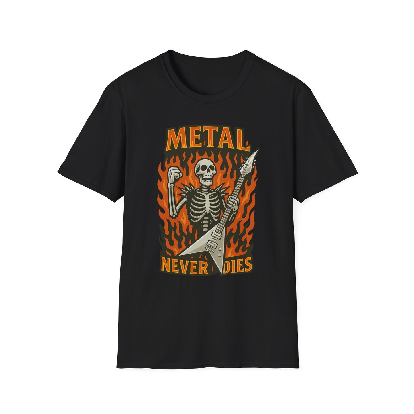 Skeleton Metal Never Dies T-Shirt