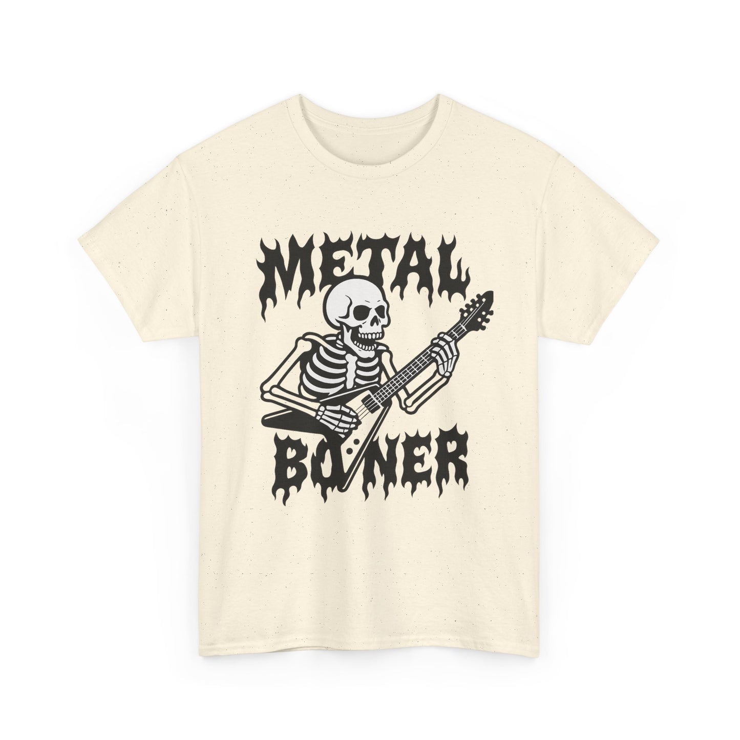Metal Boner Skeleton Tee - Unisex Heavy Cotton T-Shirt, Halloween Gift, Band Shirt, Skull Theme, Music Lover Apparel