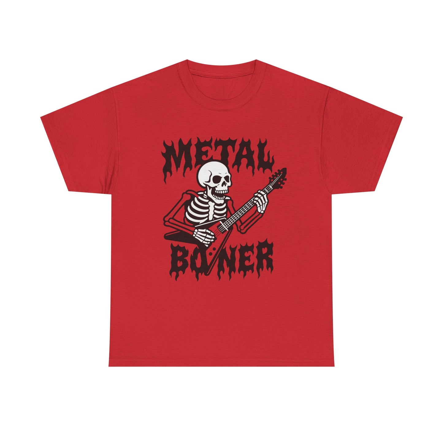 Metal Boner Skeleton Tee - Unisex Heavy Cotton T-Shirt, Halloween Gift, Band Shirt, Skull Theme, Music Lover Apparel